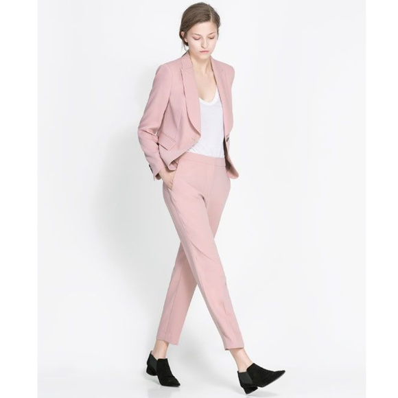 blush pink pant suit